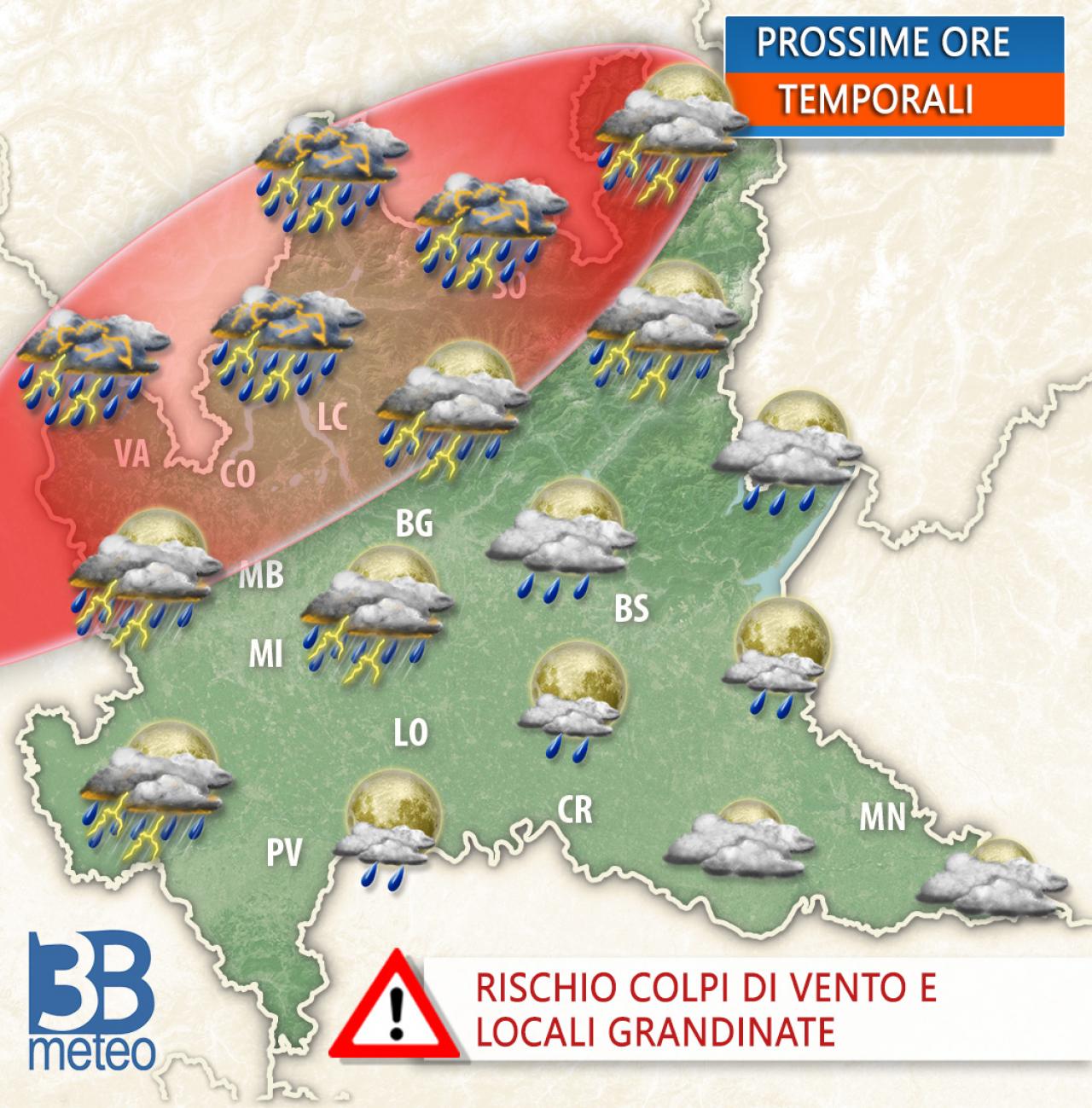 Meteo Lombardia Attesi FORTI TEMPORALI Nelle Prossime Ore RISCHIO 