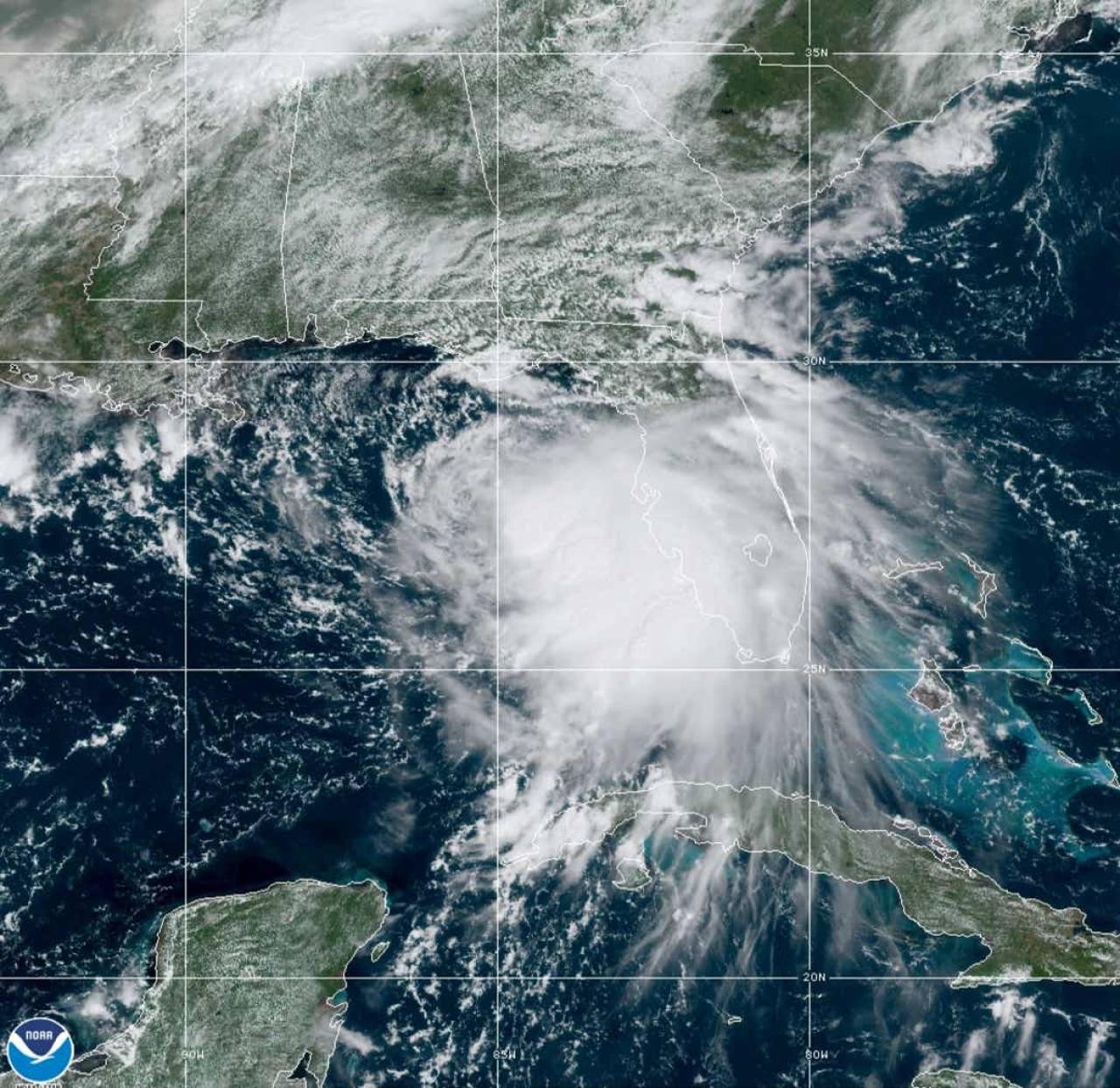 Sally dal satellite, domenica 13 settembre (Fonte: NOAA)