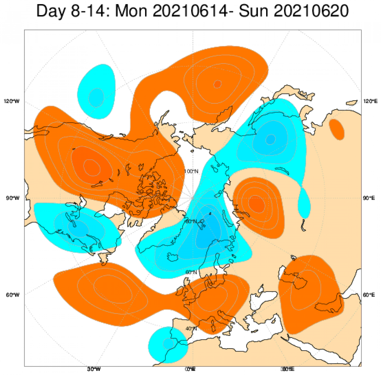 Tendenza meteo tra il 14 e il 20 giugno secondo il modello ECMWF