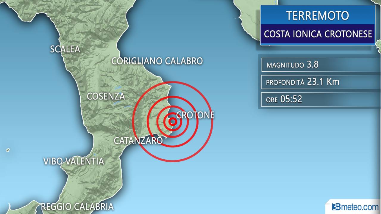 Terremoto Calabria: sciame sismico in atto in provincia di Crotone