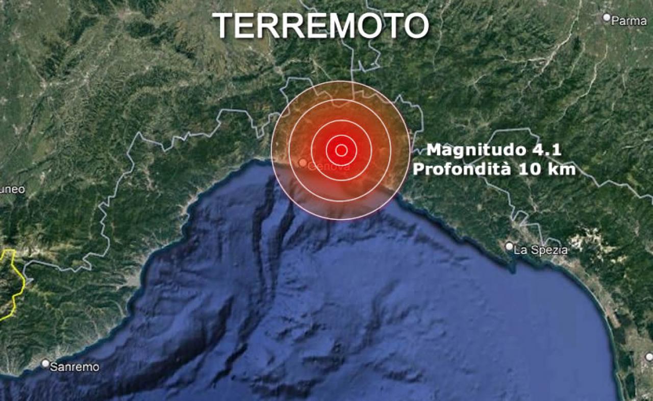 Terremoto, forte scossa in Liguria, epicentro vicino Genova