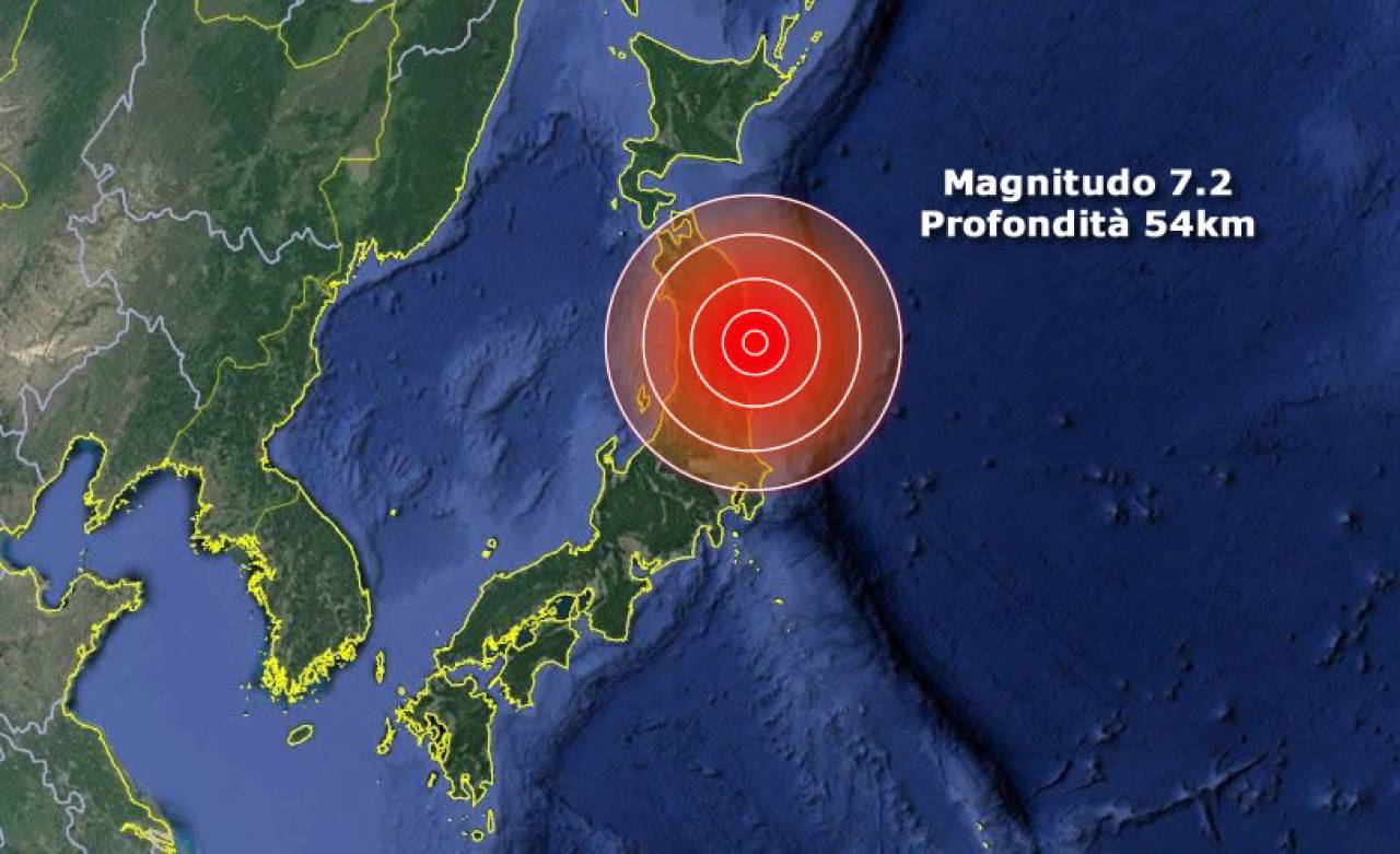 Terremoto Giappone magnitudo 7.2
