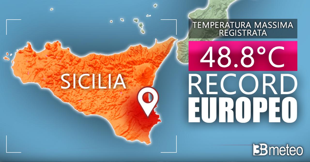 Toccati i 48.8°C in Sicilia, nuovo record per l'Europa