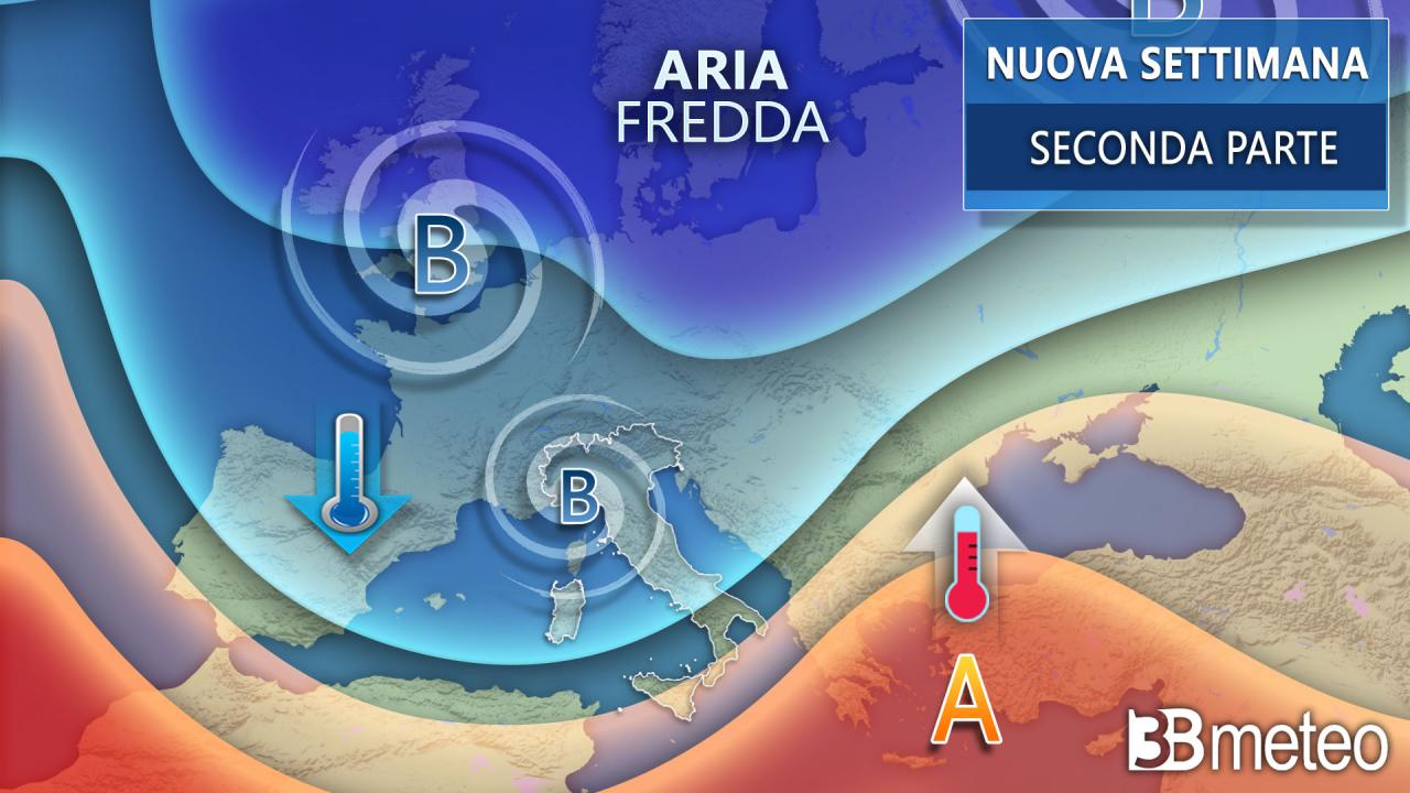 Meteo Italia - E' ufficiale, l'affondo artico di fine mese porterà tanta pioggia al Nord e non solo. Ecco come andrà