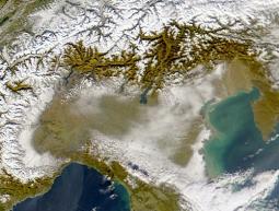 La neve vista dal satellite il 16 Dicembre