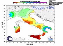 Anomalia pluviometrica complessiva per il mese di Giugno 2011