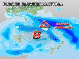 Le precipitazioni attese giovedì mattina: occhio a Marche ed Abruzzo!