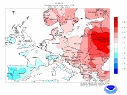 Scarti settimanali (23-29 Marzo) in Europa, fonte NOAA