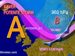 Tempesta Xaver con venti superiori ai 130 km/h