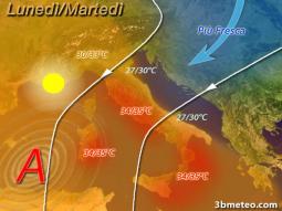 Lieve calo termico soprattutto sulle adriatiche nelle prossime ore
