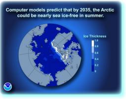 Possibile scenario nell'Estate del 2035: Mare Artico privo di ghiaccio