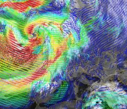Il Super Ciclone, venti visti dal Satellite