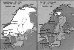 Raffronto dei ghiacci in Scandinavia: