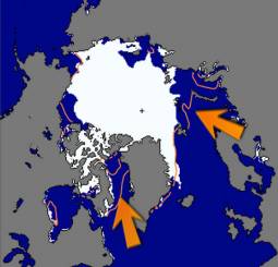 Pesantissimi ammanchi di ghiaccio sul Mar di Barents