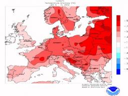 Europa in rosso, anomalie termiche tra 5 e 11 Gennaio