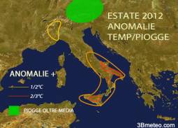 Estate 2012: anomalie piogge e temperature attese