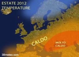 Estate 2012: temperature in Europa