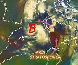 Ciclone Rolf: l'aria secca stratosferica richiamata dal vortice
