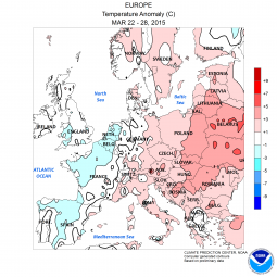 Anomalie termiche europa 22-28 Marzo 20145 (fonte NOAA)