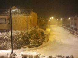 La nevicata di ieri sera a Traversetolo, nel parmense