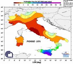 Scarti dalla media pluviometrica a Settembre 2011 in Italia (fonte ISAC-CNR)