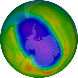 In viola l'estensione del buco dell'ozono misurata il 16 Ottobre 2011