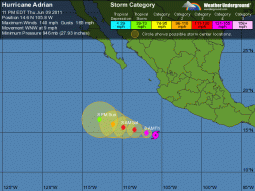 Messico: Uragano Adrian raggiunge Cat.4