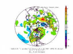 Le anomalie di geopotenziale ad inizio Agosto sull'Emisfero boreale: valori positivi su gran parte dell'area considerata