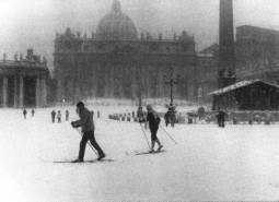 Nel febbraio del 1956 si sciava a Piazza San Pietro