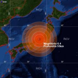 epicentro del terremoto del Giappone