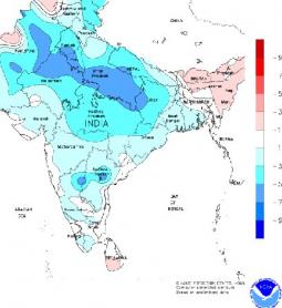 Anomalie termiche sull'India