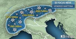 &#10052; NEVE - Avviso meteo: in arrivo altre nevicate nel Ponte dell Immacolata, anche a quote basse: ecco le cittÃ  a rischio