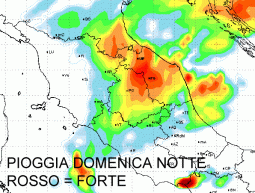 Forte pioggia tra domenica notte e lunedì su Romagna e Marche