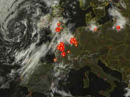 I temporali nelle ultime ore visti dal satellite