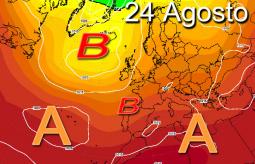 La tendenza meteo intorno al 24 Agosto secondo le ENSEMBLE