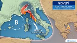Meteo Italia: previsioni per giovedì