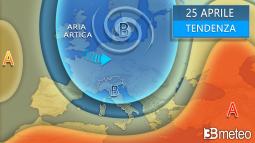 Tendenza meteo - PONTE del 25 APRILE a rischio maltempo su parte d Italia