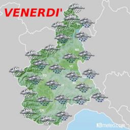 Meteo Torino: piogge diffuse fino a Lunedì