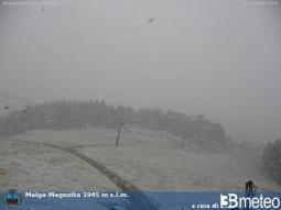 Neve intensa alla Magnolta, sopra l'Aprica