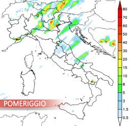 Piogge e temporali diurni previsti dal Lam by 3bmeteo