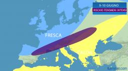 Europa. Le aree a rischio violenti temporali e grandine intensa. VIDEO