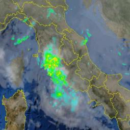 Radar Protezione Civile: Lazio sotto rovesci e temporali