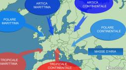 Didattica - Ecco i vari tipi di masse d aria che possono interessare l Europa e l Italia, tutti i dettagli