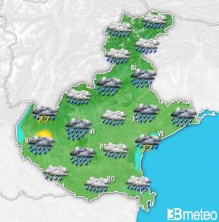 Meteo Veneto. Imminente peggioramento con piogge e temporali localmente forti. A fasi alterne instabile anche in settimana