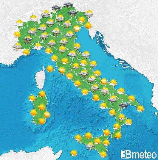 Il tempo previsto per la giornata di dopodomani