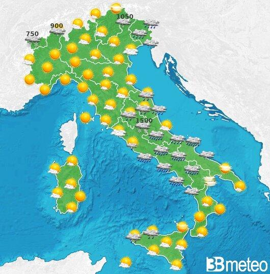 Il tempo previsto per la giornata di dopodomani