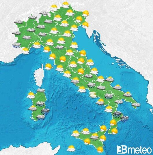 Il tempo previsto per la giornata di dopodomani