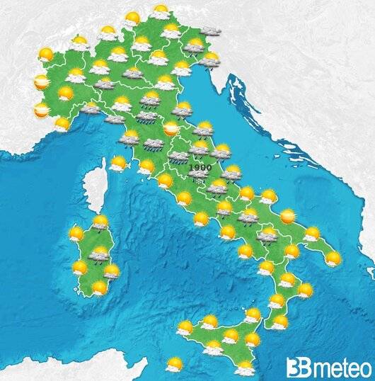Il tempo previsto per la giornata di dopodomani