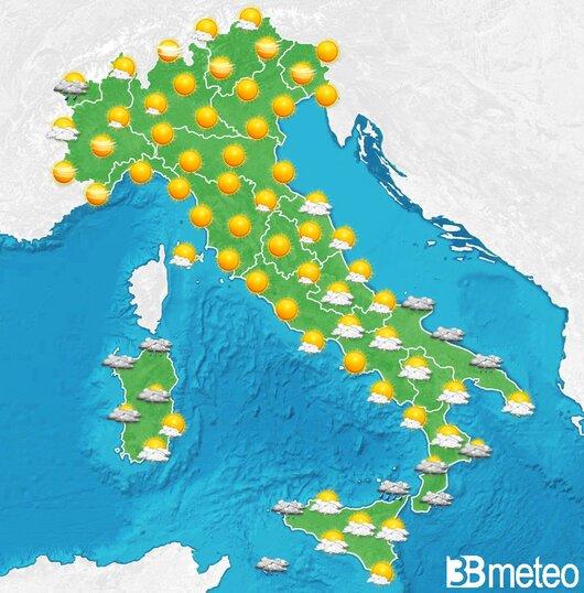 Il tempo previsto per la giornata di dopodomani