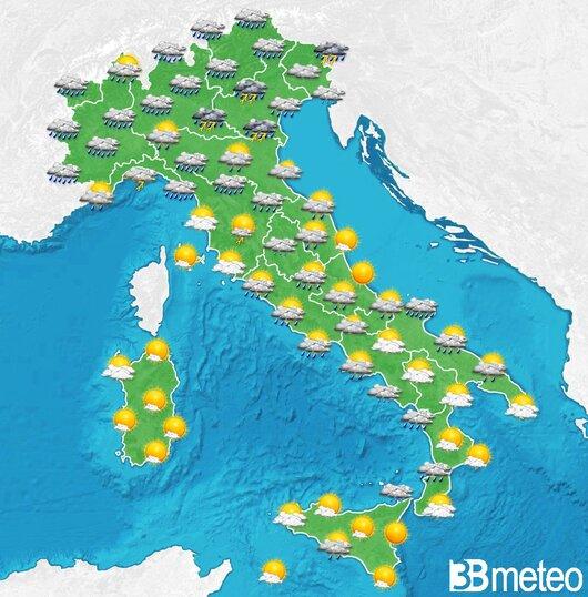 Il tempo previsto per la giornata di dopodomani
